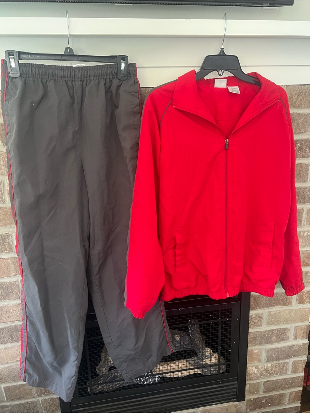 Athletic Works Red Jacket with Gray Track Pants Set